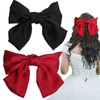 Leogony 2 Pcs Hair Bow Clips for Women, Soft Satin