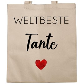 Shirtracer - Cotton Bag - Bags - Weltbeste Tante | Gift Idea Aunt | Loving Gift Aunt | Best Aunt Presents, 1 natural white, Unit size