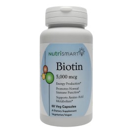 Nutrismart Biotina 5000 Mcg Cabello Piel Uñas 60 Cápsulas