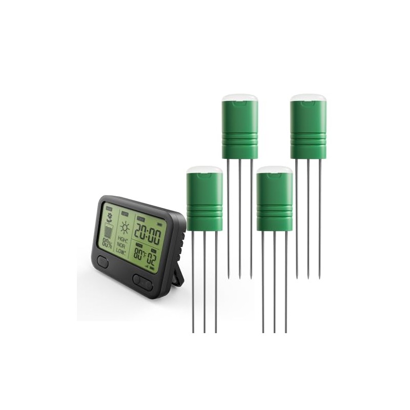 Nexuslab Wireless Soil Moisture Meter with LCD Receiver – 3‑Probe