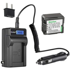 Kastar 1-Pack VW-VBG130 Battery and LCD AC Charger Compatible with Panasonic SDR-H40, SDR-H40P, SDR-H41, SDR-H48GK, SDR-H50, SDR-H60, SDR-H60S, SDR-H60P, SDR-H68GK, SDR-H79, SDR-H79K Camera