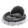 SSDHUA Cute Cat Bed Heart-Shaped Cat Nest Lace Lace Princess Nest Cotton Velvet Warm Soft Cat Sofa Bed Suitable for Cats and Dogs to Spend The Warm Winter (L,Grey)