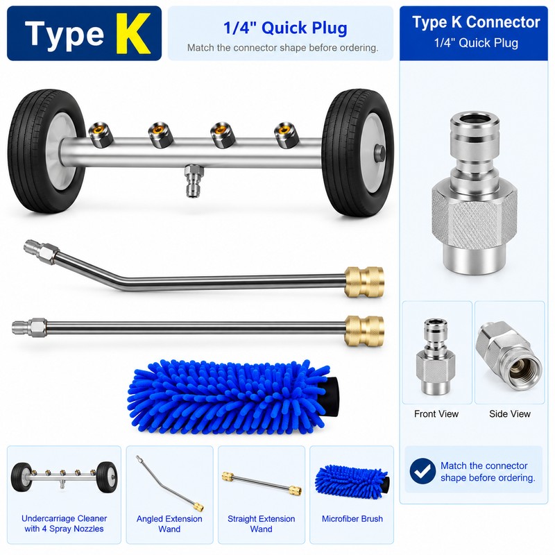 2-in-1 Undercarriage Pressure Washer Kit with Extension Wands – 4000