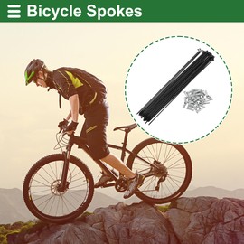 Motoforti Universal Bicycle Spokes Bike Wheel Spokes 14G 219mm Length Carbon Steel Black 1 Set