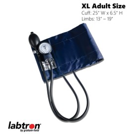 Labtron Manual Blood Pressure Monitor, Adult XL Cuff, Labstar Deluxe Aneroid Sphygmomanometer | Graham-Field
