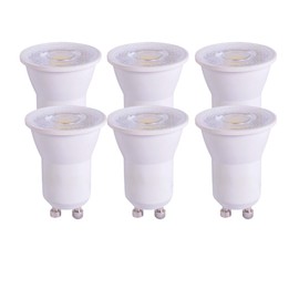 CIKAMIO 6-Packs mr11 Mini gu10 120V Non-dimmable 3w COB led Spotlight 6000k Cool White 240LM 25w 30W 35W Halogen Bulb for Small mr11 Fixture (Cool White 6000K)