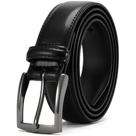 DOOPAI Genuine Leather Belts for Men, Dress Belts Men Black, Men Belts Adjustable with Single Prong Buckle, Cut to Exact fit