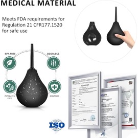 High Quality Enema Bottle - Reusable Silicone Enema Bottle & Black for Constipation Relief