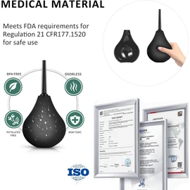High Quality Enema Bottle - Reusable Silicone Enema Bottle & Black for Constipation Relief