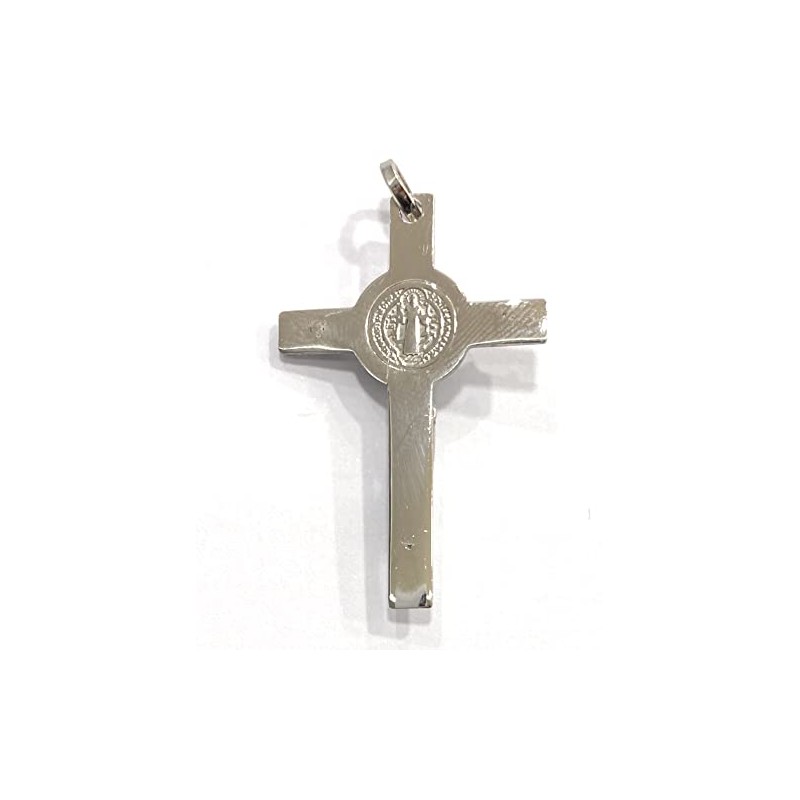 Sterling Silver St Benedict Cross Pendant, Silver