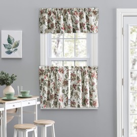 Ellis Curtain Madison Floral 58" x 15" Tailored Valance, Brick