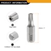 sourcing map 2pcs T25H Torx Screwdriver Bit 1/4" Hex Shank