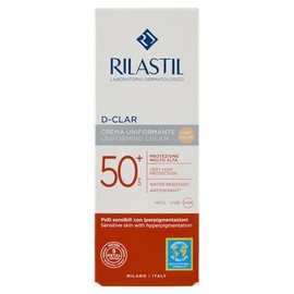 Rilastil Sun System D-Clar SPF50 Protector Solar Facial Anti-Manchas con Clari-Tech Complex, Unifica el Tono, Resistente al Agua - Tono Light 40 ml   