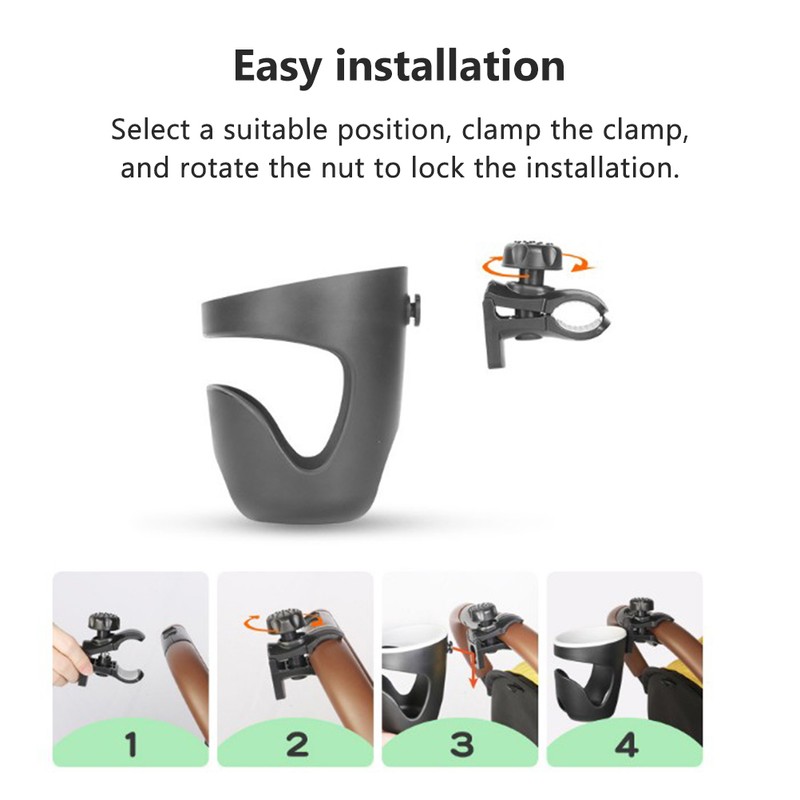 Pram Cup Holder 360 Degree Rotating Stroller Drink Holders Universal