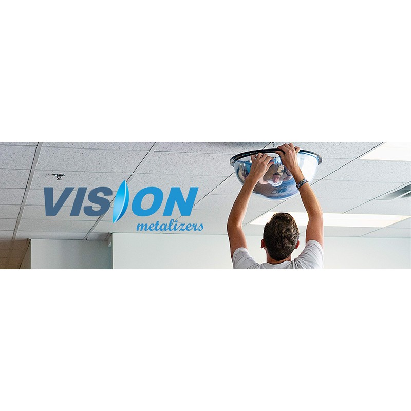 Vision Metalizers 18” Acrylic Bubble Half Dome Mirror with Black