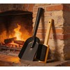Kingson Fireplace Shovel Black Ash Shovel and Brush, Dustpan Set