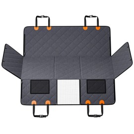 Dog Car Seat Cover Back Seat Extender with Mesh Window Storage Pocket Supports 400lbs Hammock C Bed for PetsCompatible with: Truck, Model: Full Cover Mat Type and 57.4" x 30.3"