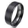 TIGRADE 4mm 6mm 8mm 10mm Black Titanium Rings Wedding Band