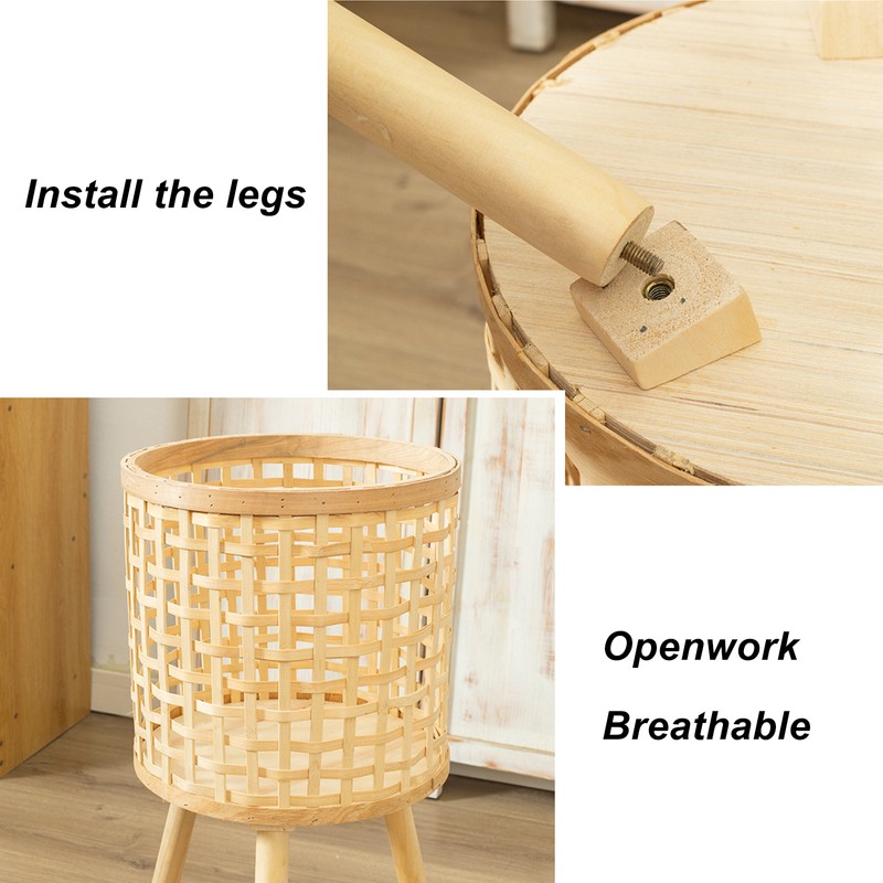 Woven Flower Pot Faux Rattan Planter High Living Room Floor