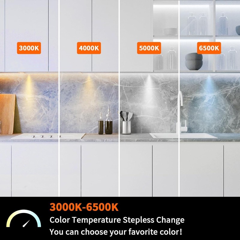 VST Under Cabinet Lighting Plug in with Wired Touch Dimmer