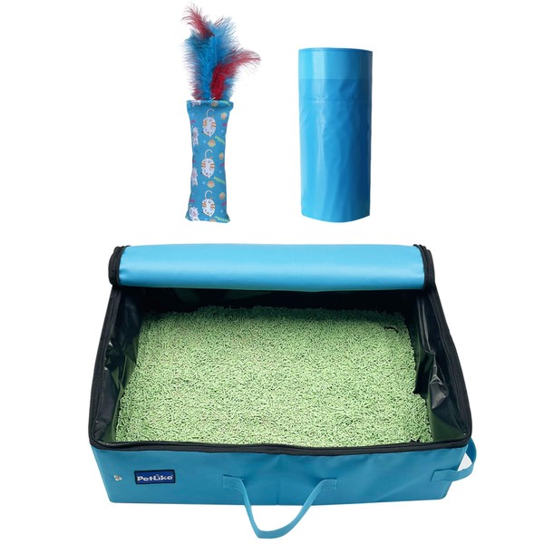 PetLike Travel Cat Litter Box, Leak-Proof Portable Litter Box, Collapsible