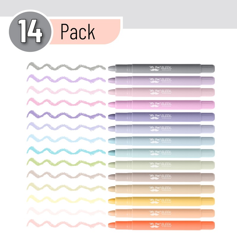 Mr. Pen- Gel Highlighters, 14 Pack, Ethereal Pastel Colors, Bible