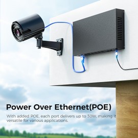 TEROW 8-Port 2.5Gb POE Switch with 1*10Gb SFP+ Uplink, Featuring 9*2.5G PoE Switch, Base-T POE Ports, IEEE802.3af, 120W, Compatible with Gigabit, Metal Fanless,Desktop/Wall Mount, 2.5Gbe Ethernet