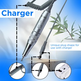 ElliePro 35.000RPM with DC Connector Professional Nail Drill Machine - Hand Drill for Nails - Nail Drill Cord Replacement