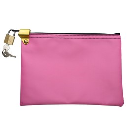 Cardinal bag supplies Medication Zipper Hood Security Bag with Included Padlock and Keys (Pink)