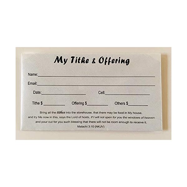 TITHES and OFFERING ENVELOPES 250 Units (Re:SIXECO2XB)