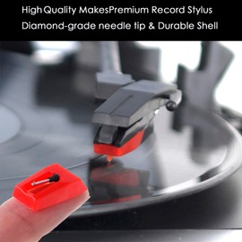 5 Pack Turntable Replacement Needle with Turntable Needles (Red),5 Pieces Turntable Belt Turntable Belts,Record Player Belt,Turntable Belt Replacement