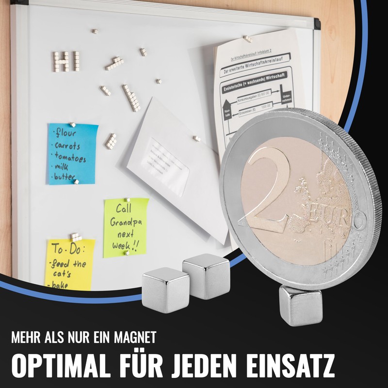 Poppstar 68 Mini Cube Magnets, Strong (5 x 5 x