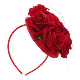 OHPHCALL Elegant Fabric Rose Headband Photo Prop Headwear Versatile for Parties Masquerades Role-playing