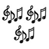 Beistle Molded Plastic Musical Notes 9 Piece, 4.25"-5.5", Black
