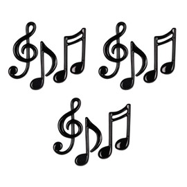 Beistle Molded Plastic Musical Notes 9 Piece, 4.25"-5.5", Black