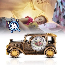 AUNMAS Car Shape Alarm Clock, Multi-Function Classical Vintage Car Storage Holder Clock Decor for Living Room Office Desk Bedroom Decoration (1#)