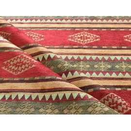 Kilim Pattern Upholstery Fabric Kilim Bohemian Boho Tapestry Tribal Southwestern Turkish Moroccan Mexican Ethnic Fabric by The Yard Meter (4 Yards (55" x 144"))