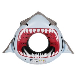 Inflatable Tanning Pool Lounger Float for Adults, 57'' x 58‘’ Giant Suntan Tube with Fast Valves Summer Beach Swimming Pool Lounge Raft Decorations Toys for Adults (WHITESHARK)