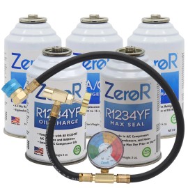 ZeroR® Fill & Repair Guarantee Kit for R1234YF Refrigerant AC Systems | 5 Cans+