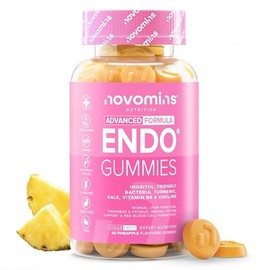Endo-Gummies - Myo-Inositol, Vitamin B6, Turmeric & Probiotics - Vitamins for Women with Endometriosis - Hormonal Balance & Intimate Health - 60 Vegan Gummies - Novom