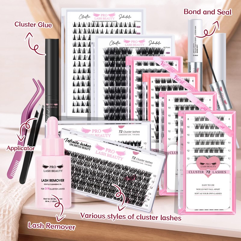 Cluster Eyelashes, Pack of 72 Individual Eyelashes, Eyelash Clusters, DIY