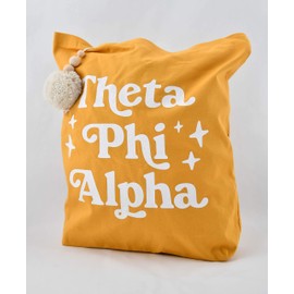 Sorority Shop Theta Phi Alpha Retro Pom Pom Tote Bag