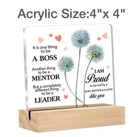 Gifts for Boss Lady Boss Clear Desk Decorative Sign Boss Appreciation Gift for Going Away Boss Day Acrylic Sign with Stand Table Plaque Sign Keepsake Home Office Decor
