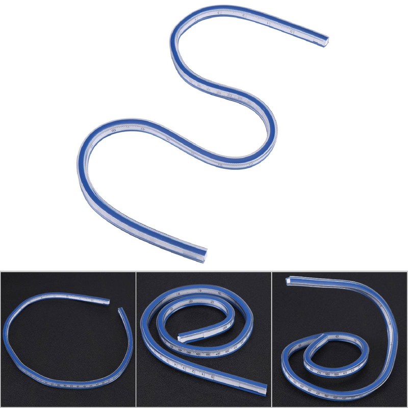 Haosie 60cm Flexible Ruler, Flexible Curve Ruler, Double Sided Ruler,