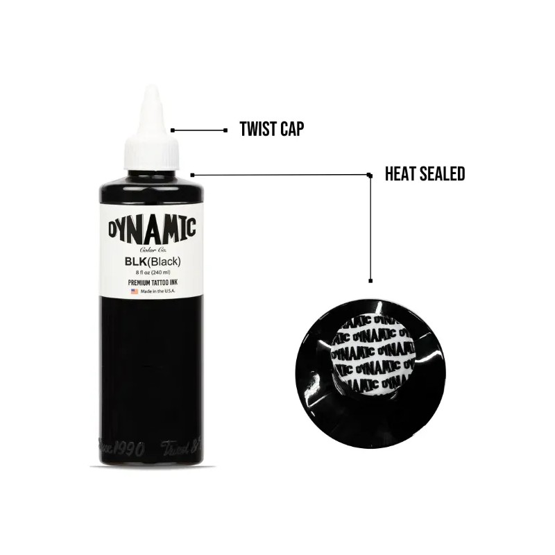 Dynamic Tinta Para Tatuar Negro Black 8oz