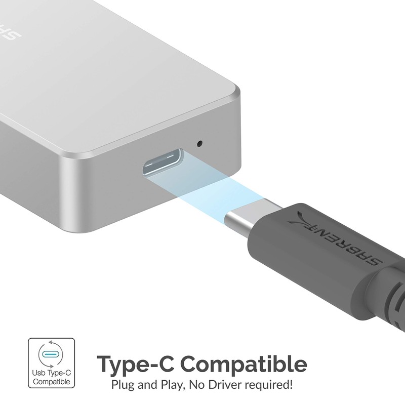 SABRENT M.2 NVMe Enclosure, SSD M2 PCIe USB C 3.2