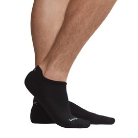 Rhone C.O.R. Ankle Socks for Men - Performance Cushioning, Moisture-Wicking, Blister Prevention (Black, Large)