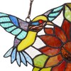 Bieye W10006 Hummingbirds Flower Tiffany Style Stained Glass Window Hangings