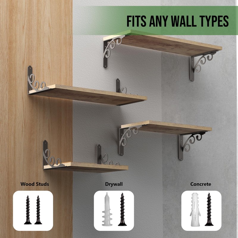 IARTOPS L Shelf Brackets for 10" - 12" Board, Floating