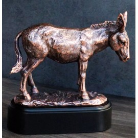 Rustic Western Farmhouse Ass Donkey Mule Electroplated Bronze Resin Figurine
